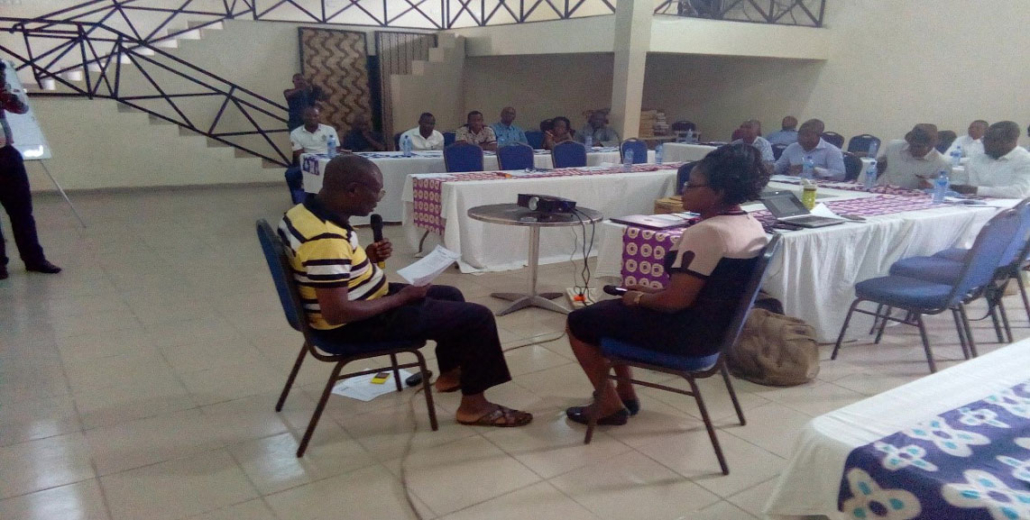Demonstration on how to ask farmers during income survey questionnaire by EAs from Delta and Cross river