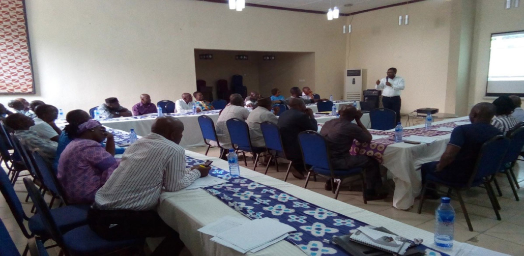 Mr Fasoranti Adetunji talking on how to report information on the demonstration plot template